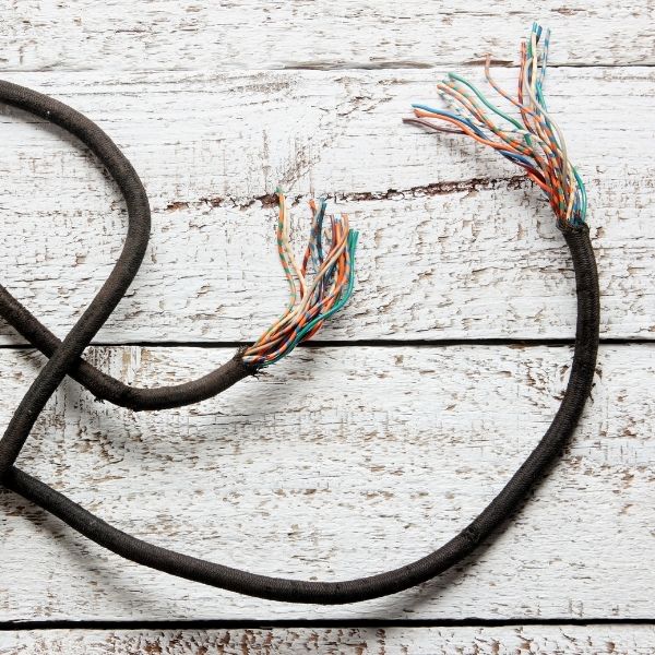 Frayed cables.